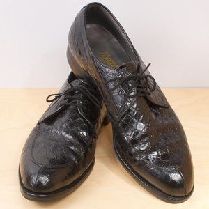 NETTLETON ALLIGATOR 🐊🇺🇸 Split-Toe Norwegian ~1960s Men's Size 8 Amazing Shape